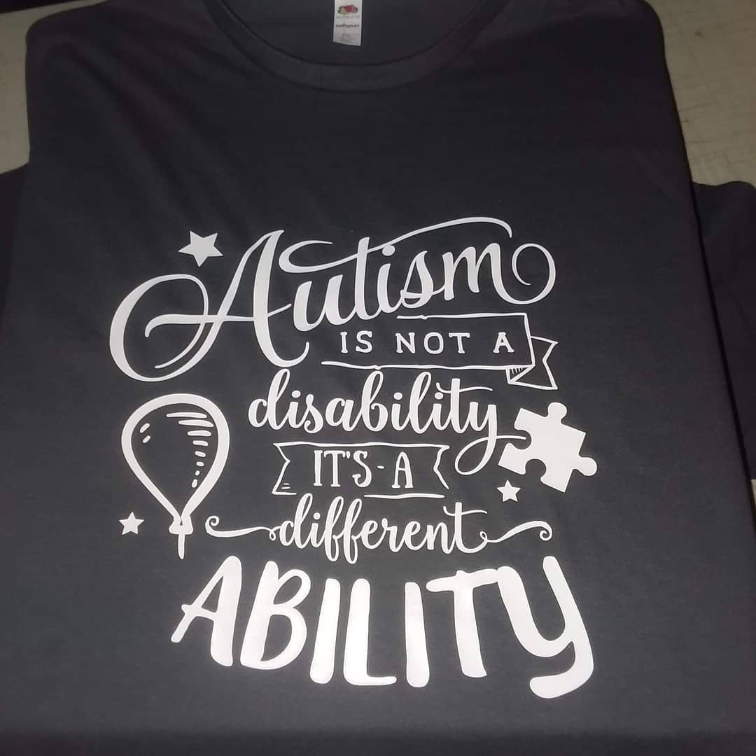 A t-shirt that talks about autism on it